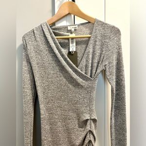 Aritzia Wilfred Free long sleeve wrap dress